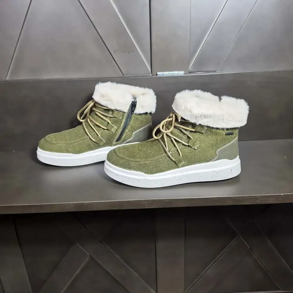 Romanika Helsinki 01 Fleece Kombi Olive Boots  NEW Size 8-8.5